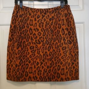 Genuine vintage suede Leopard print skirt, size 10